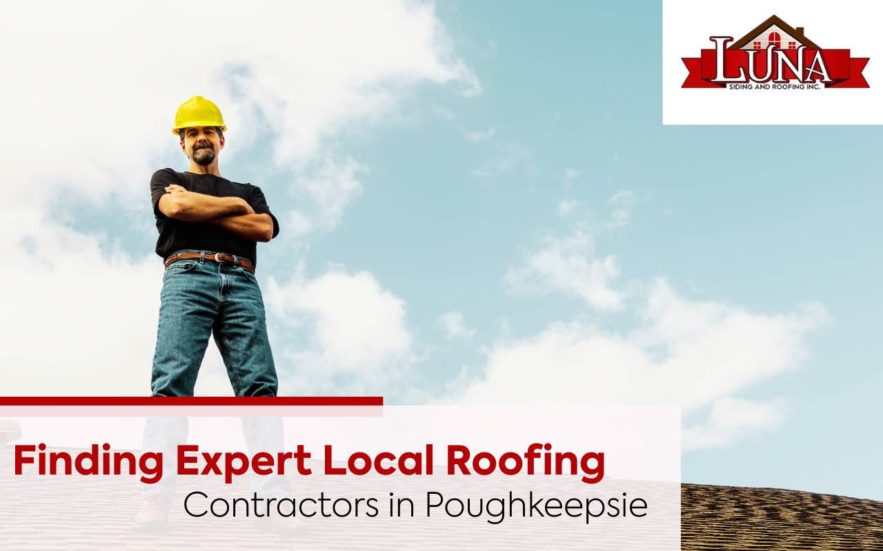 Local roofing contractors Poughkeepsie working on a home roof