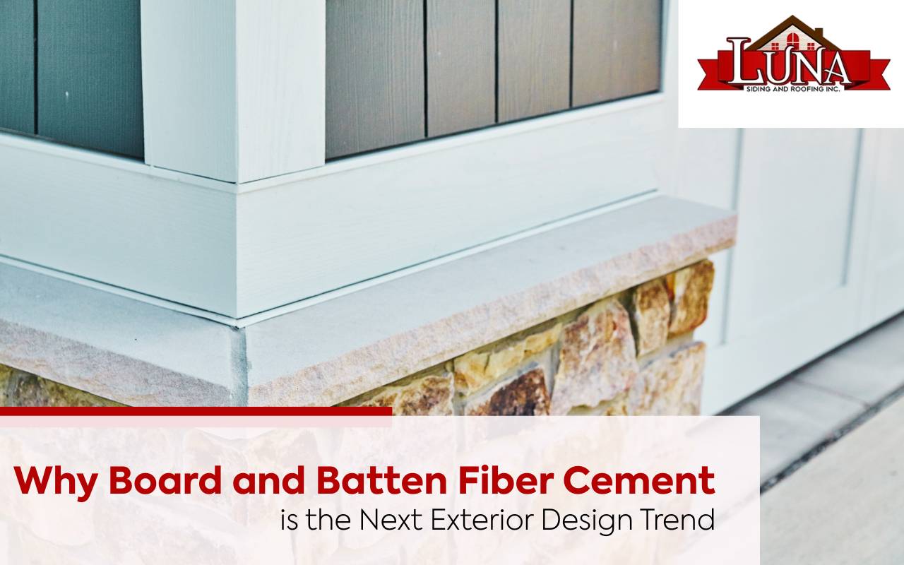 Modern home exterior with board and batten fiber cement siding