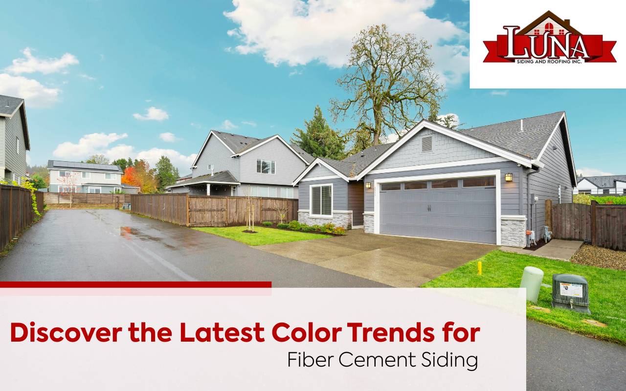 Modern home exterior showing the latest color trends fiber cement siding design.