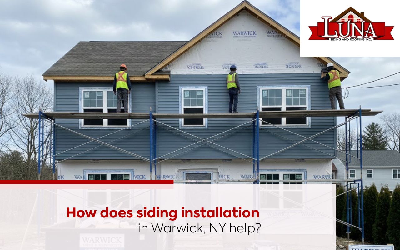 Front view after Siding Installation in Warwick, NY with new vinyl siding.